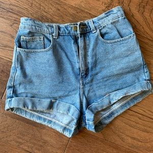 American Apparel High Waist Denim Shorts